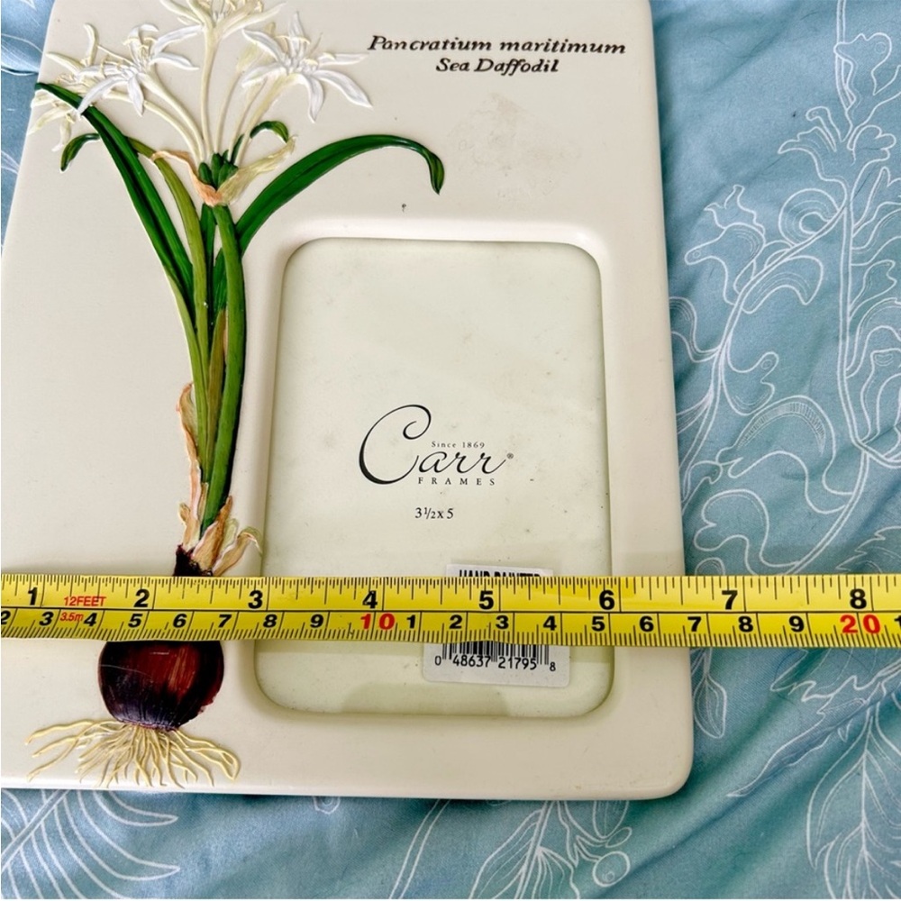 VTG Textured Floral Bulb Ceramic Glass Picture Frame Cottagecore Art Display - Picture 6 of 6